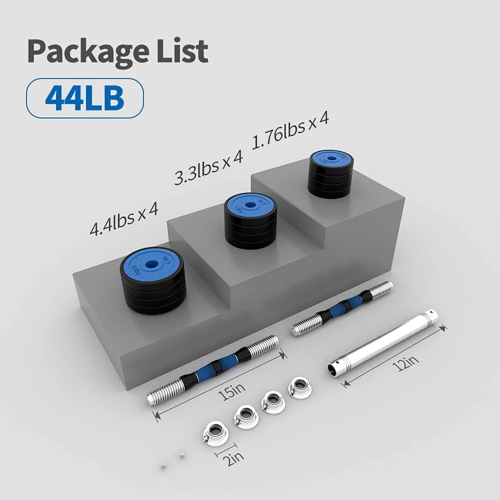 Adjustable 44lbs Dumbbells Barbell Set N59659