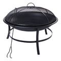Black Round Iron Wood Burning Fire Pit A598