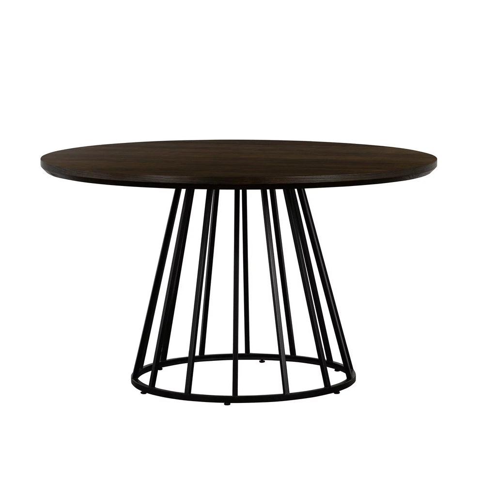 Round Wood & Metal Dining Table D6040