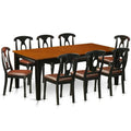 Faux Leather Dining Set with 8 Wooden Chairs O298