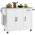 Black Rolling Kitchen Island with Storage Z8952
