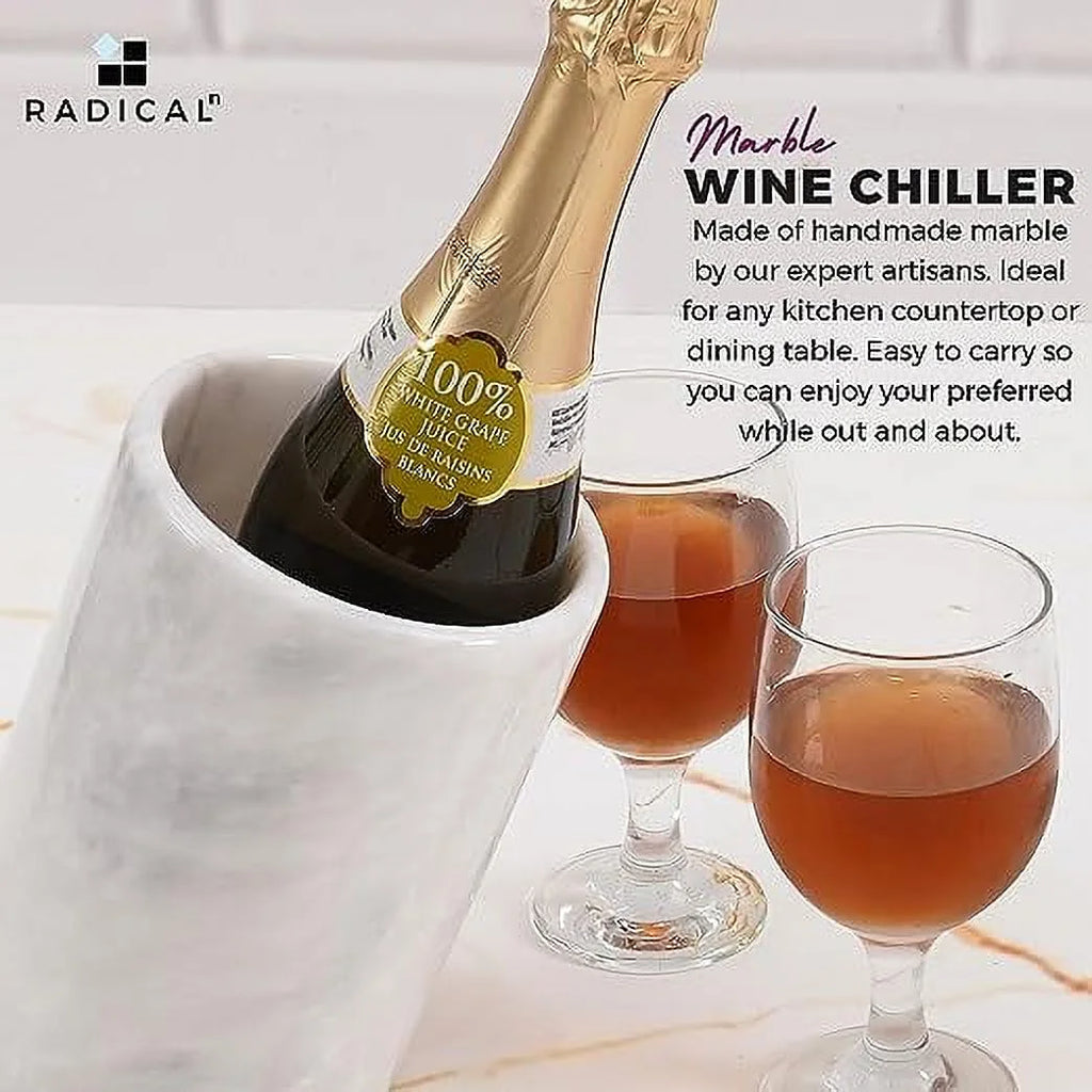 White Handmade Marble Wine Cooler Y29617