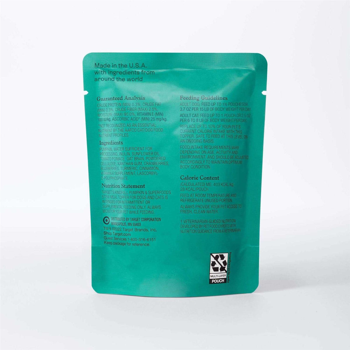 Pumpkin & Superfood Puree Pouch Dog Treat U64467