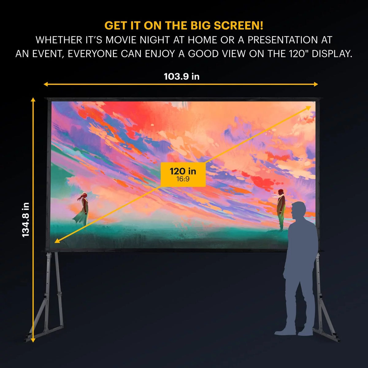 Portable Projector Screen with Stand and Carry Case A42466