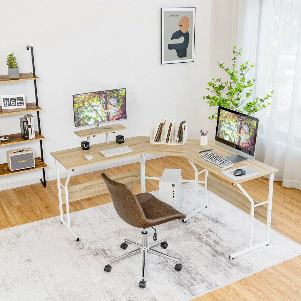 88.5" L Shaped Reversible Computer Desk S8873