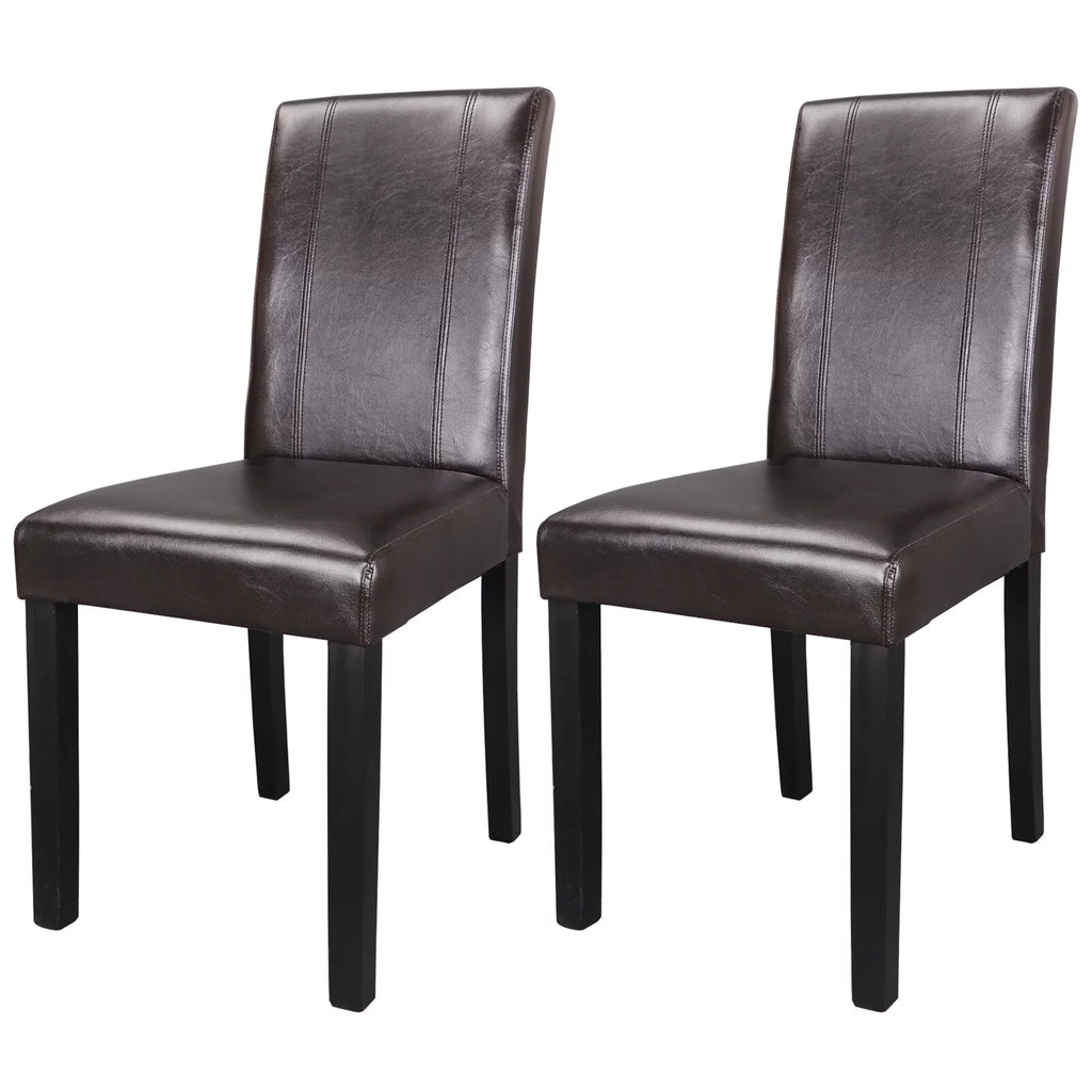 2 Pack Brown Leather Dining Chair U623