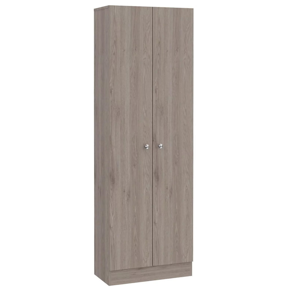 2 Piece Wood Two-Door Pantry Cabinet Set in Light Gray I258