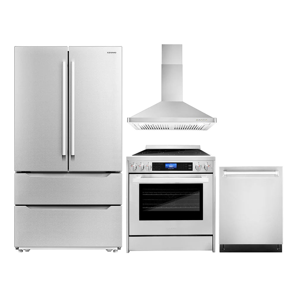 30 Electric Range, Wall Mount Range Hood, Refrigerator with Ice Maker and Dishwasher R4132