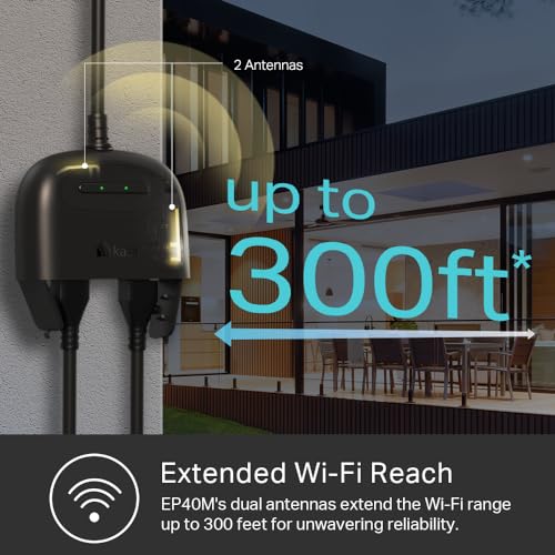 Outdoor Smart Plug with 2 Sockets, Black R9610