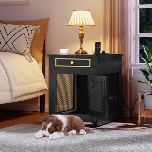 Black Dog Crate Furniture with Cushion Tray R3025