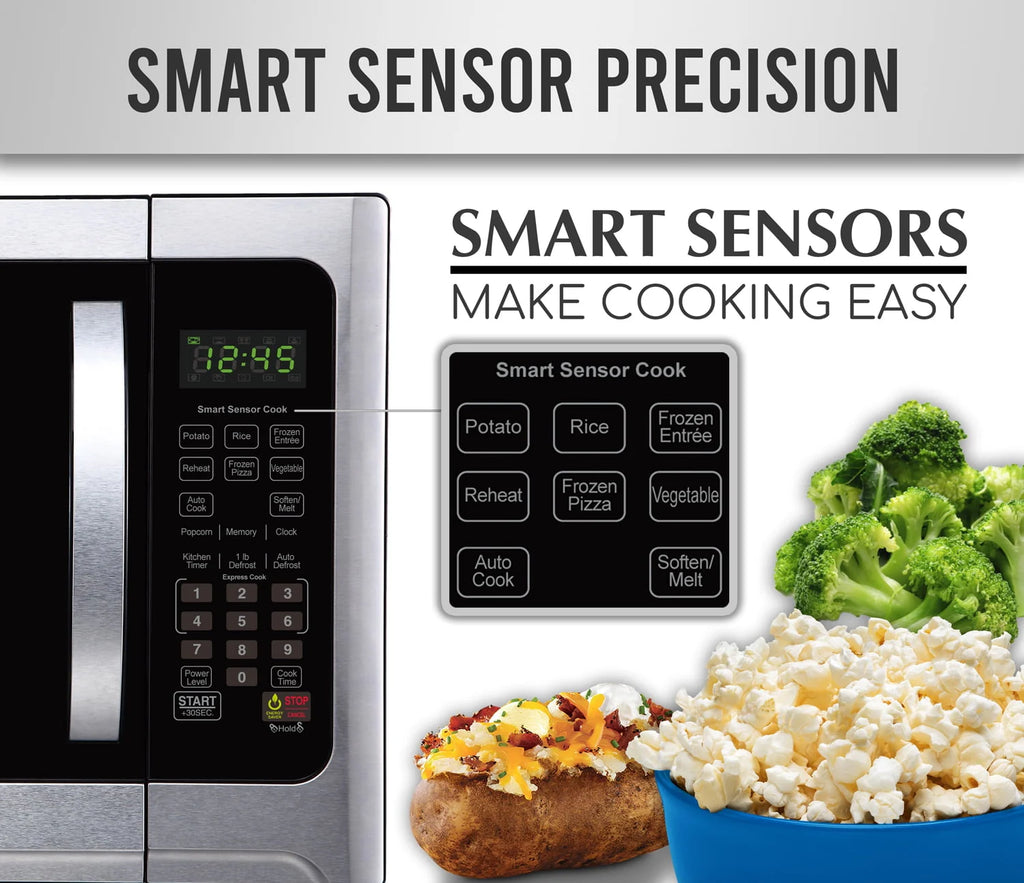 1100-Watt Stainless Steel/Black Microwave Oven V947029