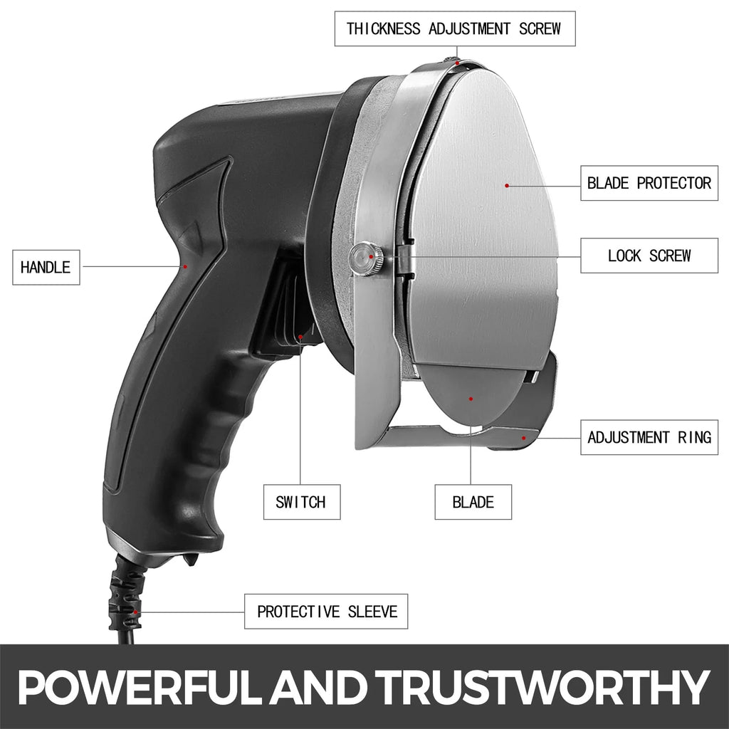 110V Electric Shawarma Knife 80W Stainless Steel 2800 RPM with 2 Blades D935