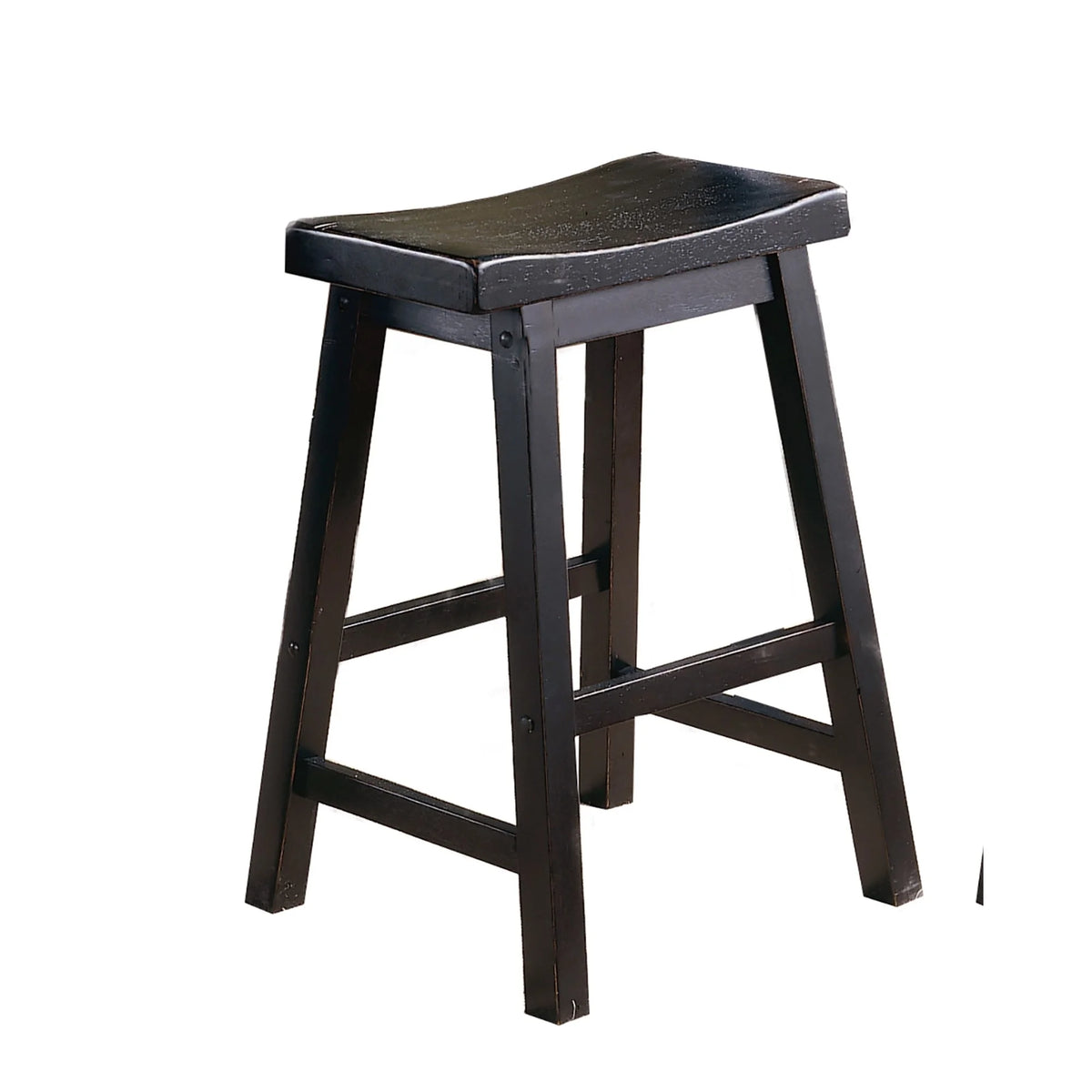 Black Solid Wood Counter Height Stools Set of 2 T2573