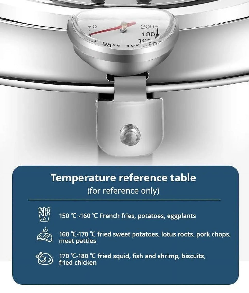 Stainless Steel Oil Pan with Thermometer and Cover Z72494
